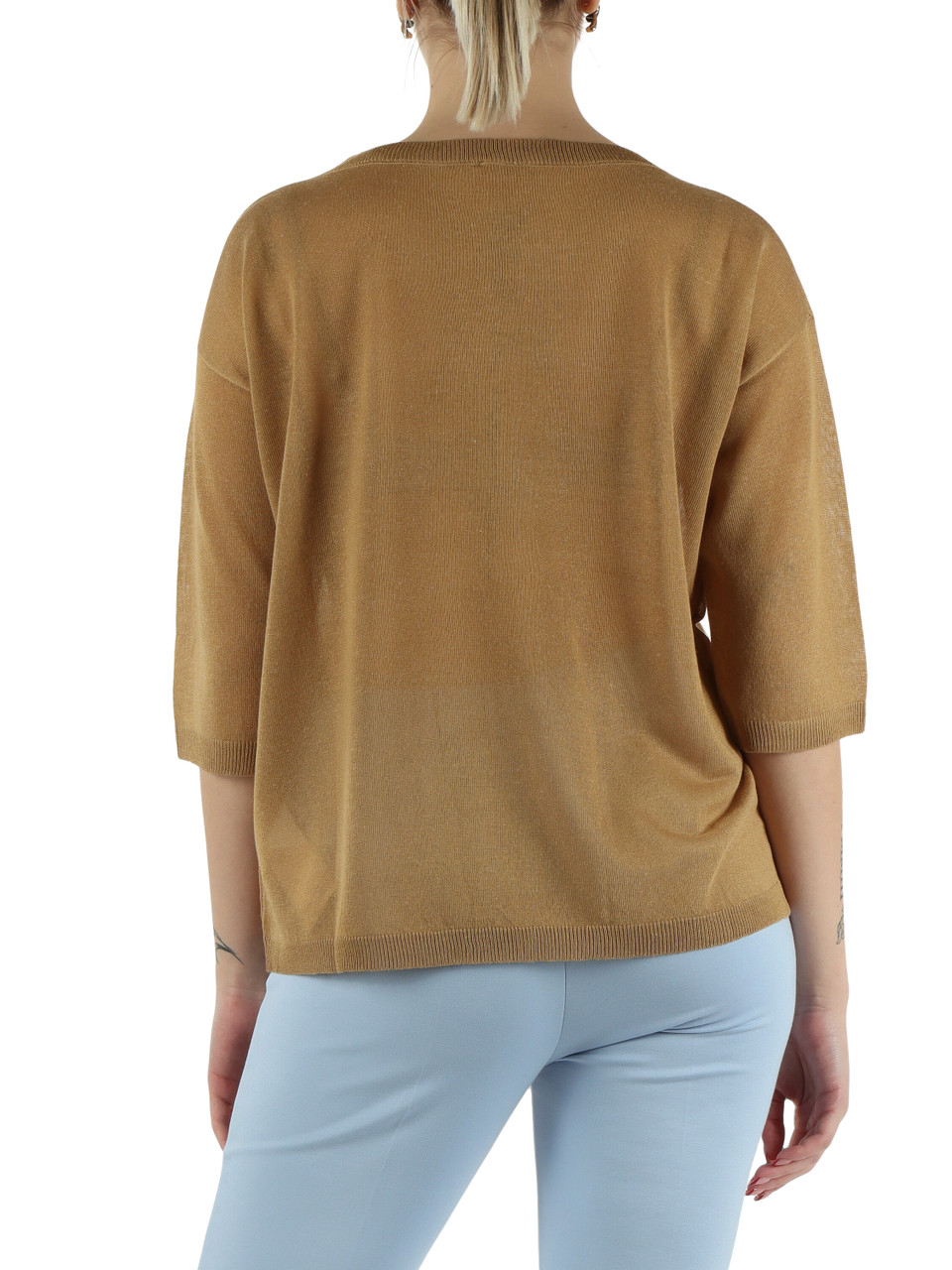 CAMMELLO | Maglia in misto lino e viscosa GIZIA