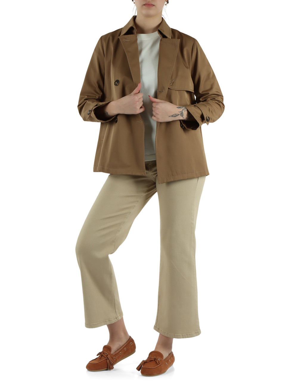 KAKI | Trench corto in misto cotone PELOTA