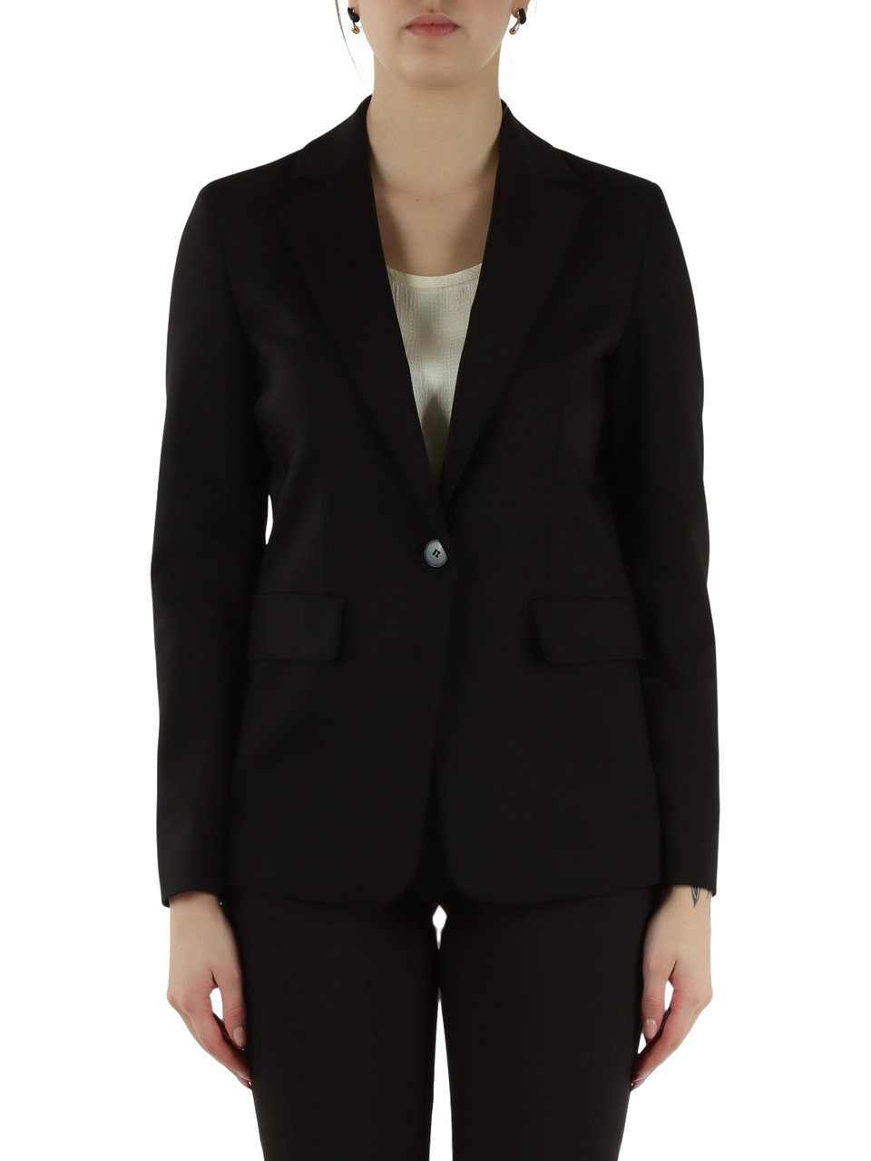 NERO | Giacca monopetto in misto cotone VOLARE