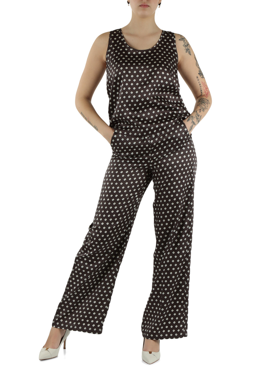 MARRONE | Pantalone gamba larga BAOBAB