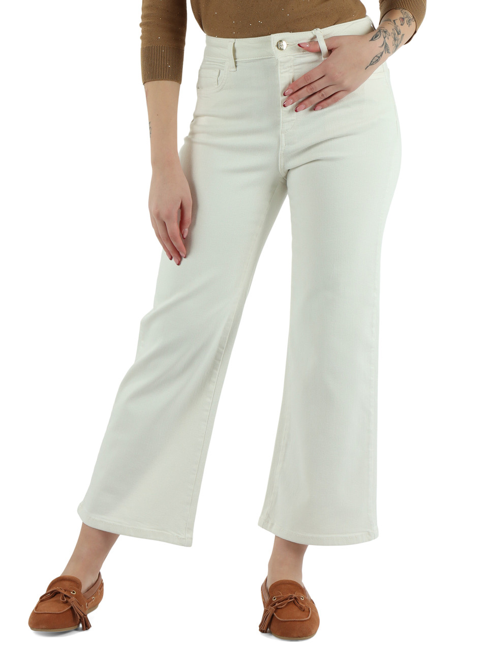 OFF WHITE | Pantalone cinque tasche in gabardina HOBBY