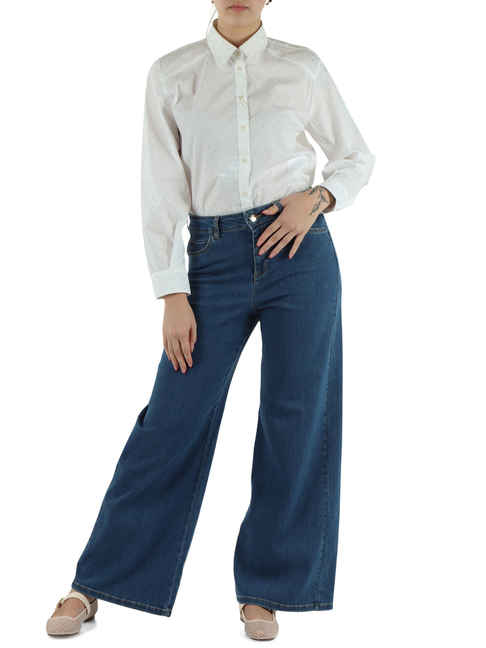 BLU | Pantalone jeans cinque tasche DISCO gamba larga