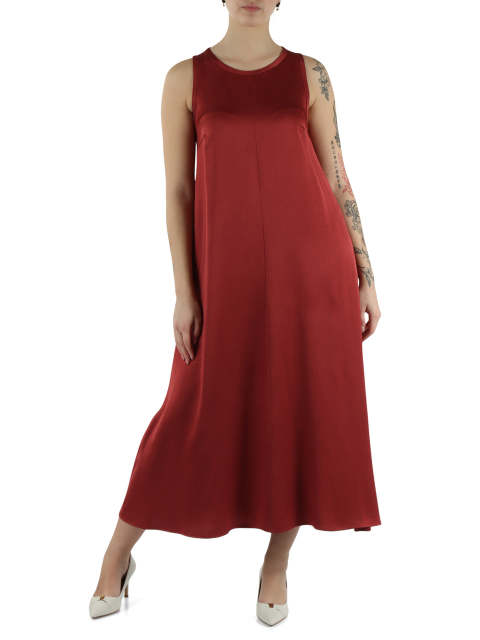 ROSSO SCURO | Abito midi in misto viscosa UGUALE