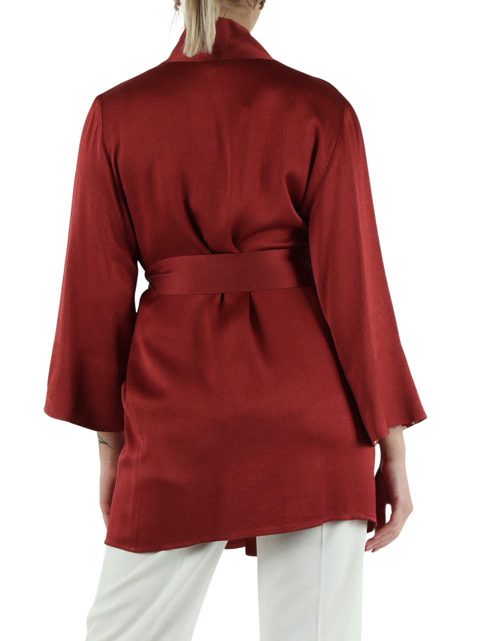 ROSSO SCURO | Kimono in misto viscosa ELISIR