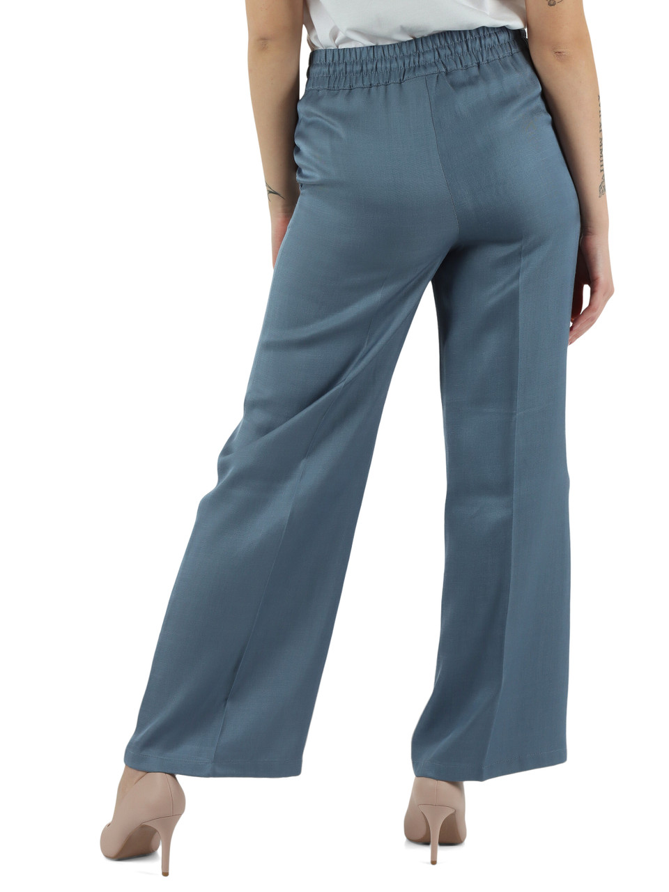 CARTA DA ZUCCHERO | Pantalone in twill di viscosa e lino PACCHE