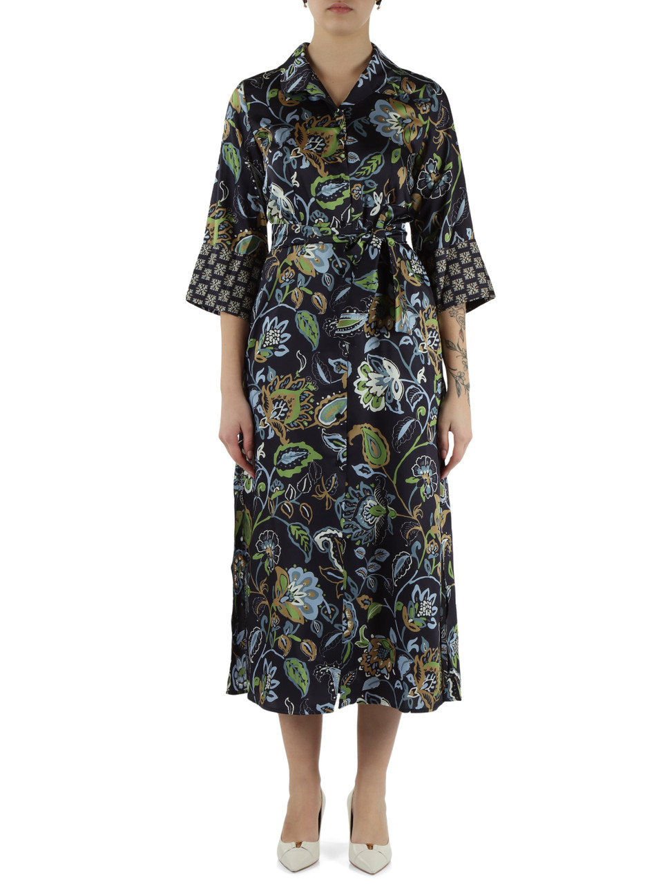 BLAU | Midi-Kleid mit FOLGORE-Print