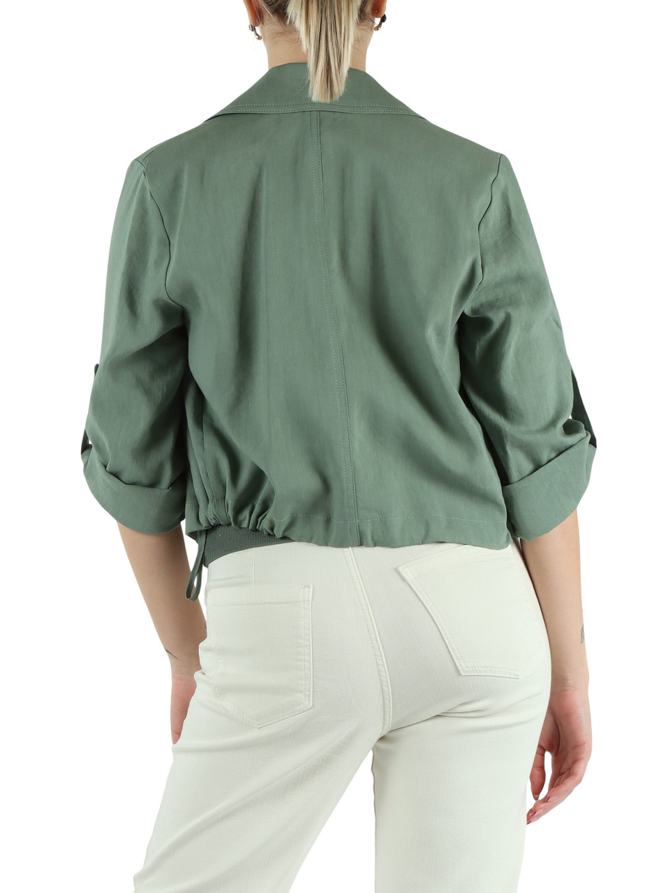 VERDE | MONOCHROME: Giacchino in lino e viscosa PALCHI