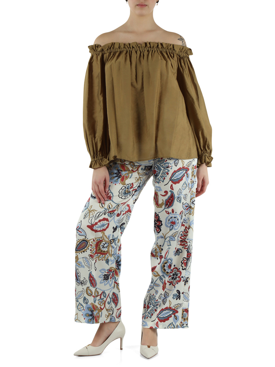 KAKI | Schulterfreie Bluse MERINGA aus Modal-Mix