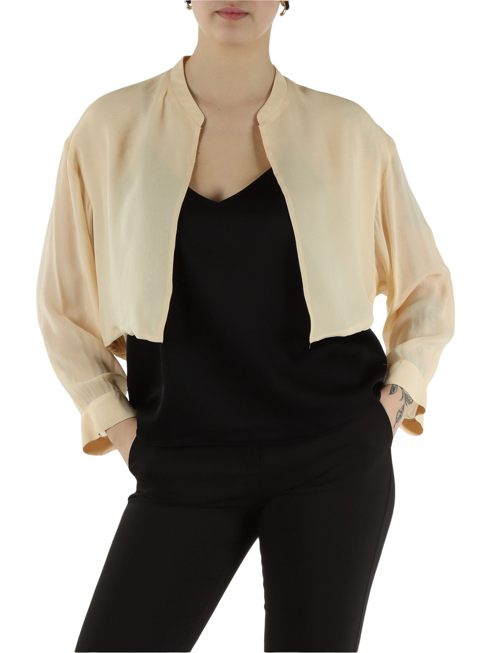 NACKT | Schultertuch aus Viskose-Georgette EMBLEMA1