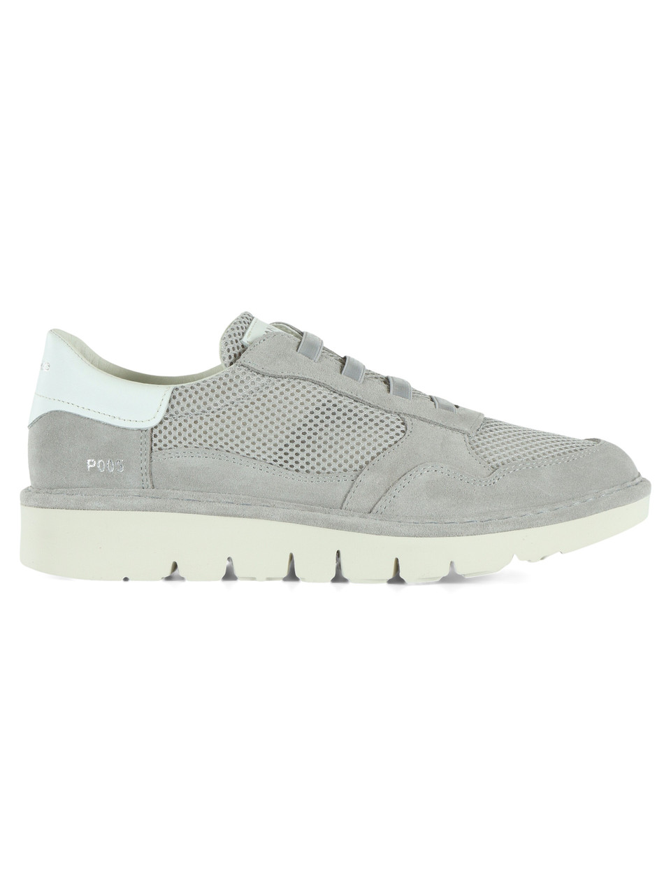 GRIGIO | Sneakers slip on in pelle e tessuto a rete P005