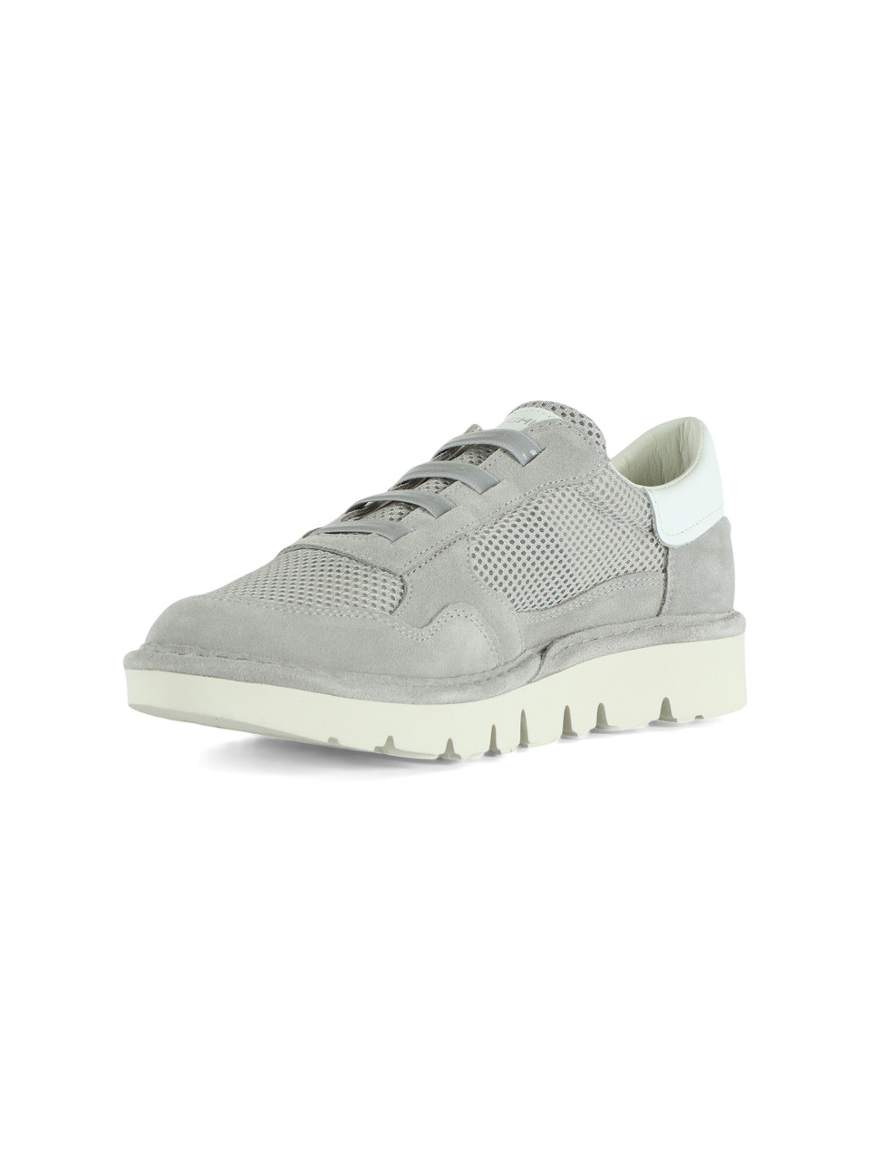 GRIGIO | Sneakers slip on in pelle e tessuto a rete P005