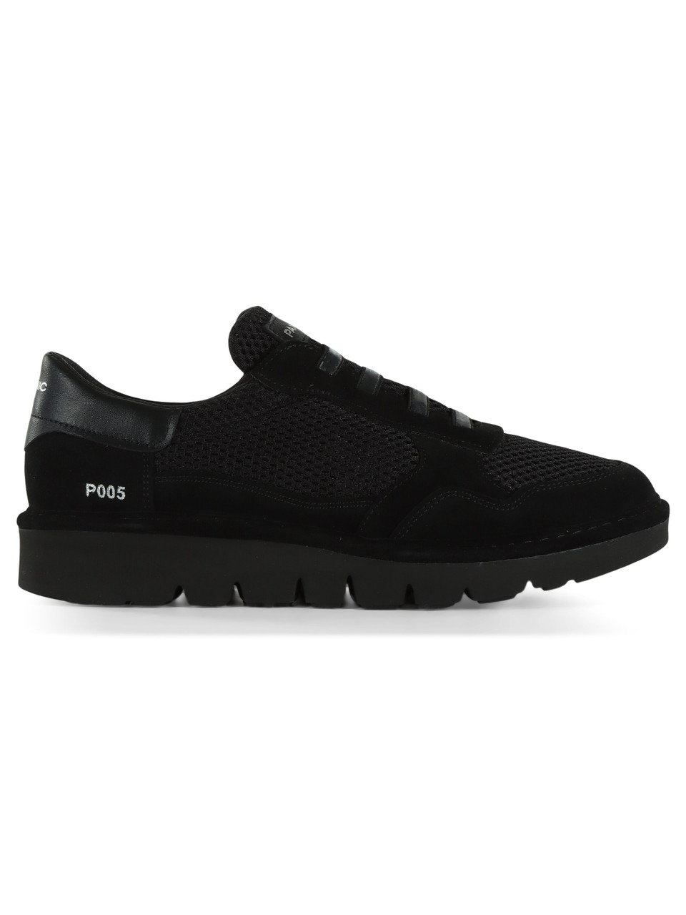 NERO | Sneakers slip on in pelle e tessuto a rete P005