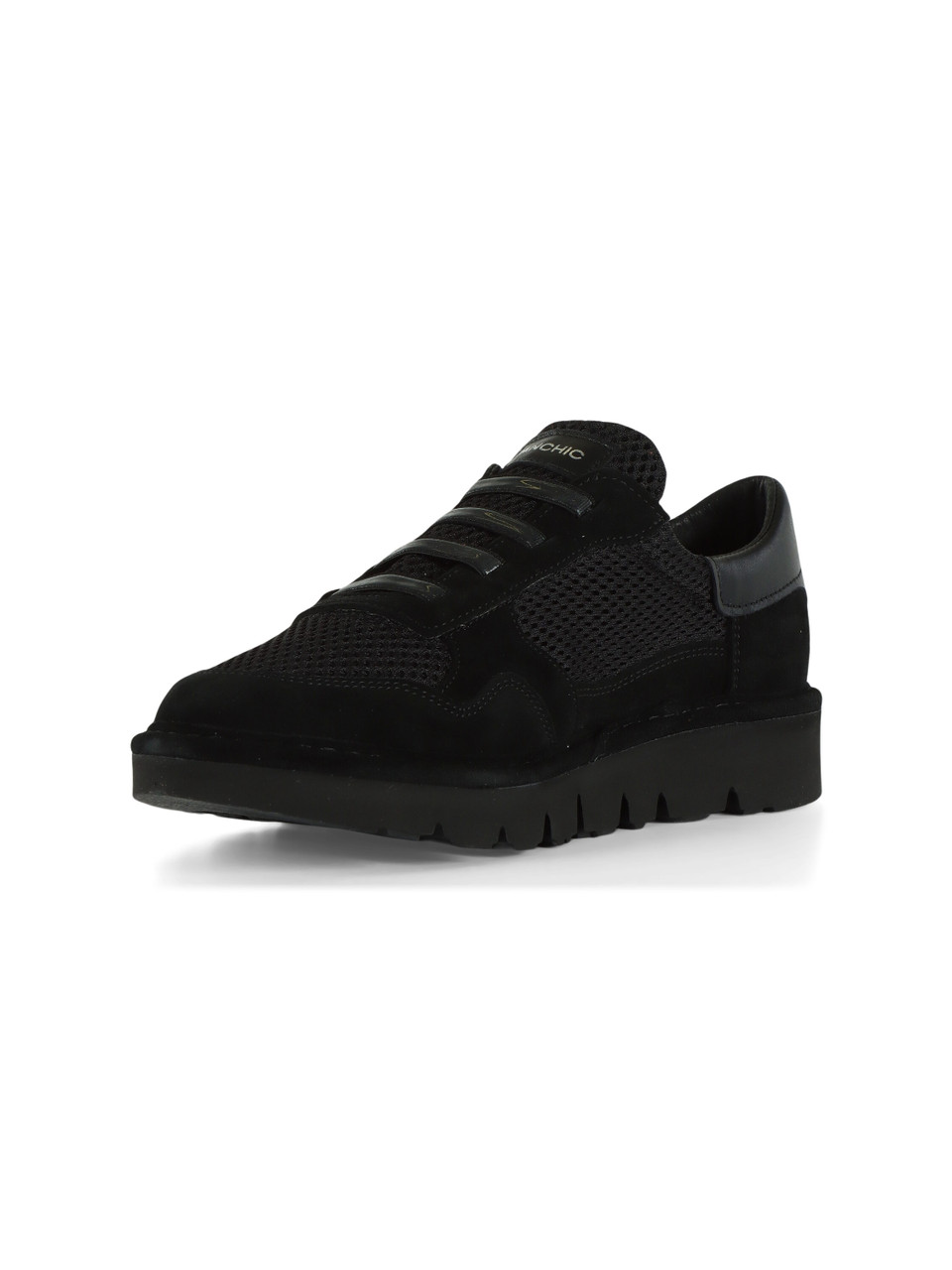 NERO | Sneakers slip on in pelle e tessuto a rete P005