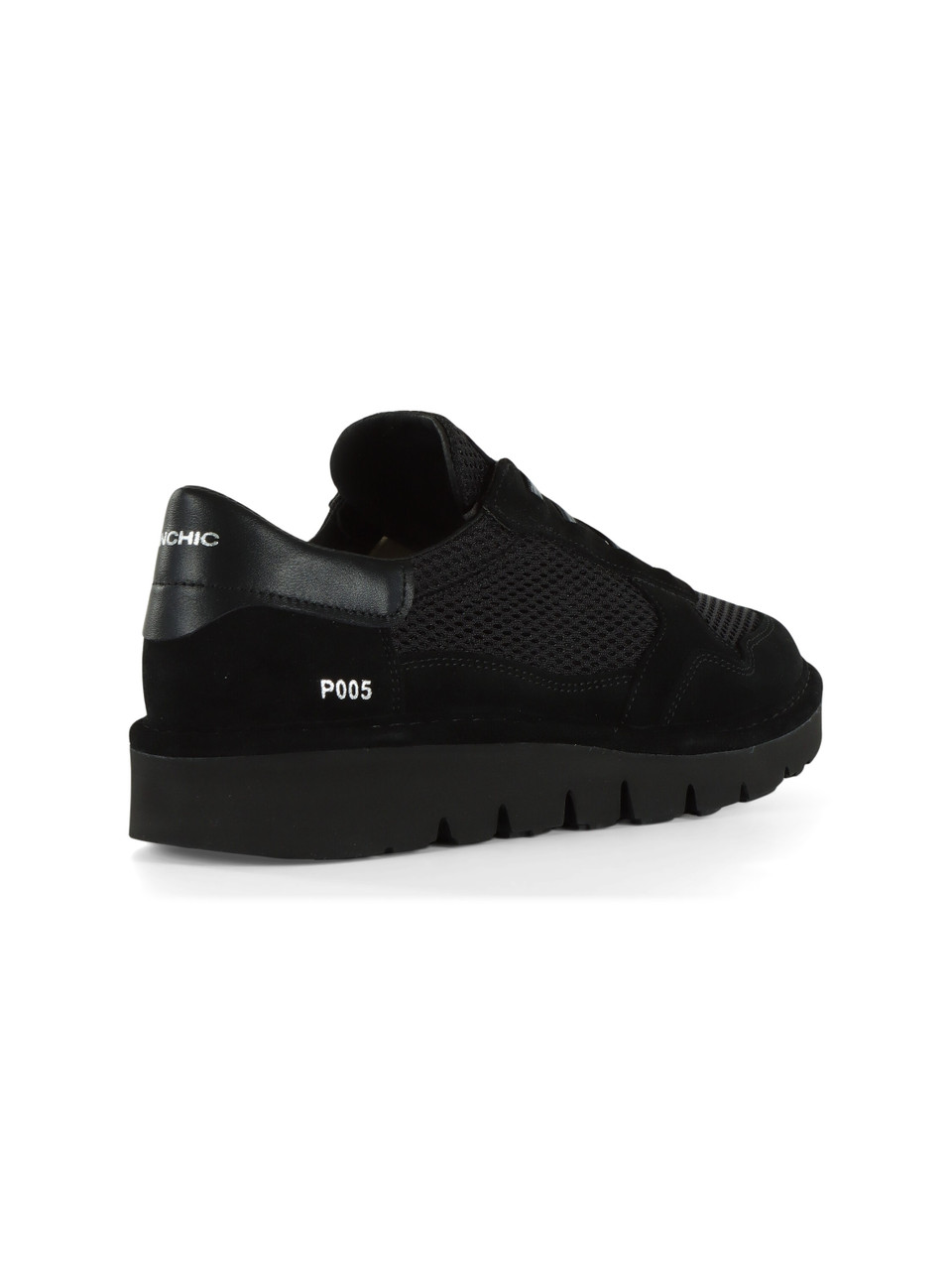 NERO | Sneakers slip on in pelle e tessuto a rete P005