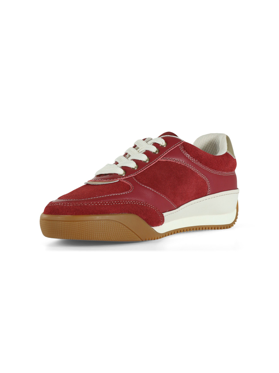 Dunkelrot | Sneakers aus Leder und Veloursleder LEWIS 01