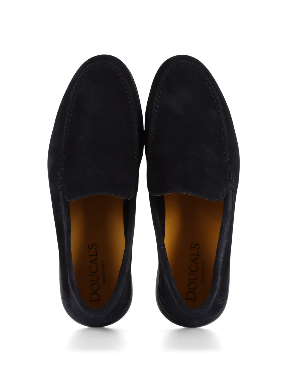 BLU SCURO | Mocassini in suede con suola in gomma