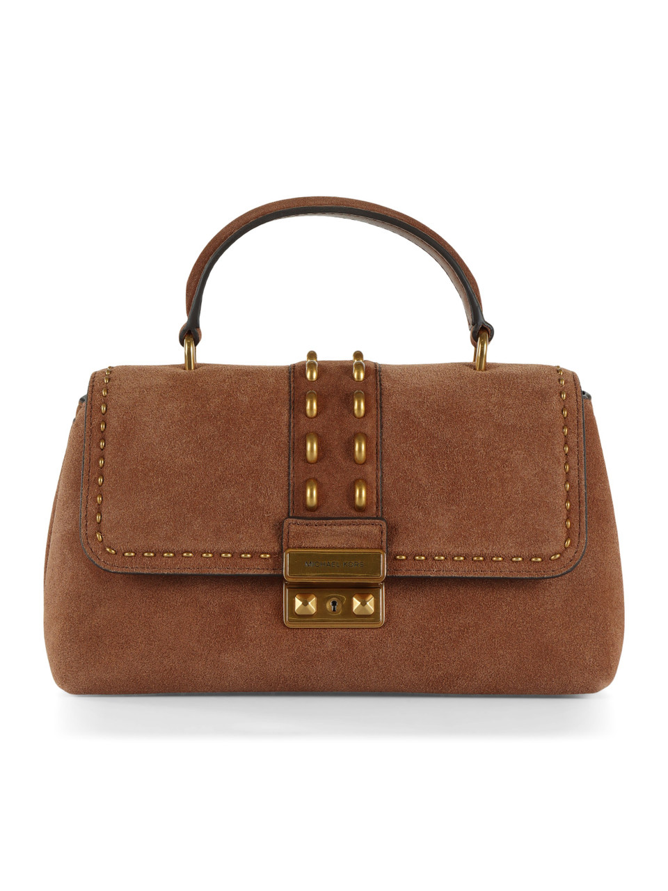 MARRONE CHIARO | Borsa a mano in suede TRIBECA Medium