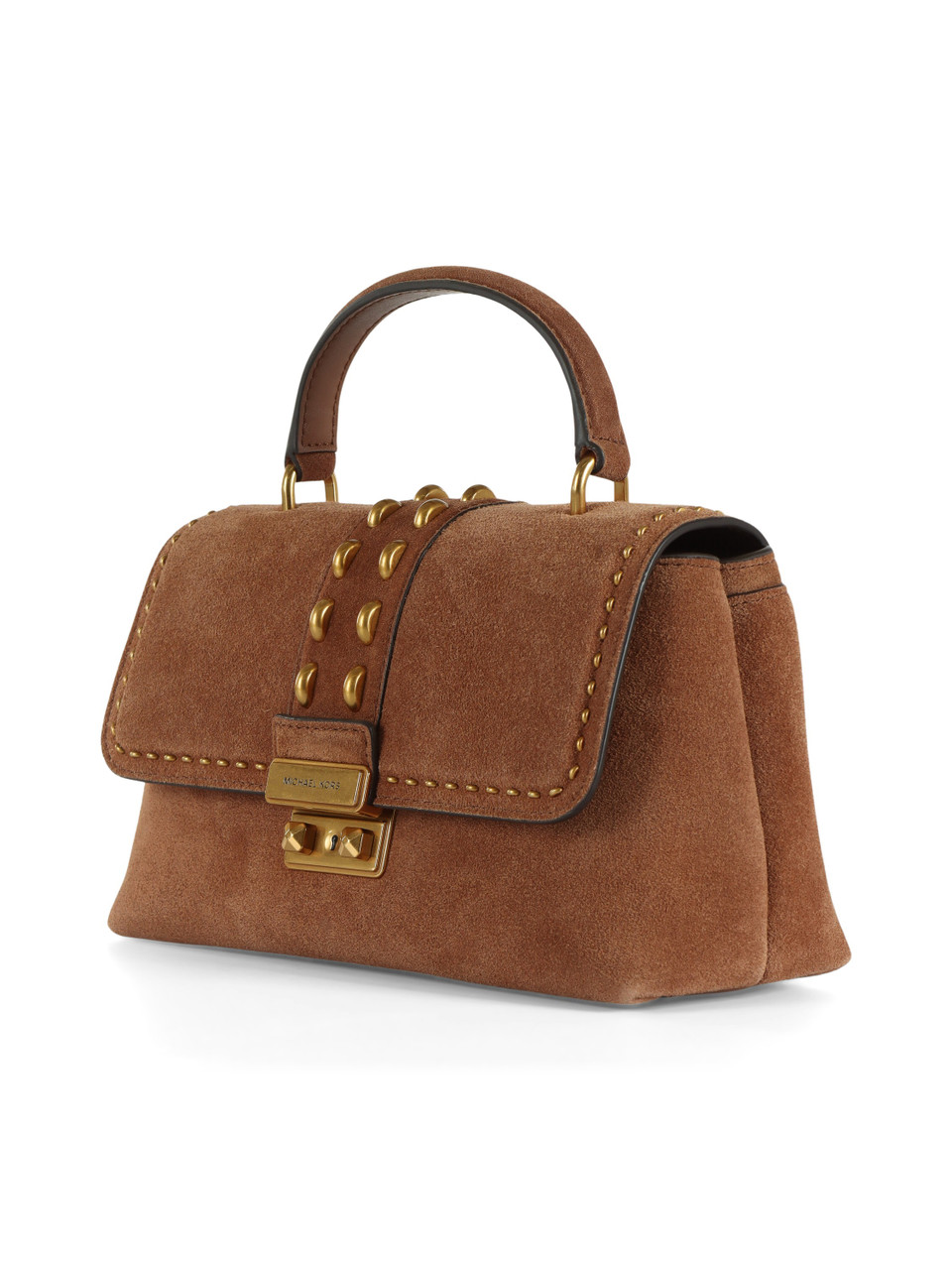 MARRONE CHIARO | Borsa a mano in suede TRIBECA Medium