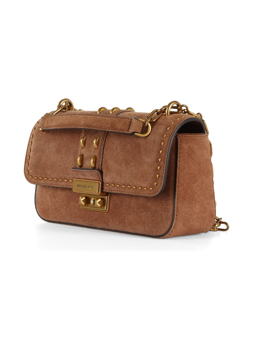 MARRONE CHIARO | Borsa a spalla in suede TRIBECA Small
