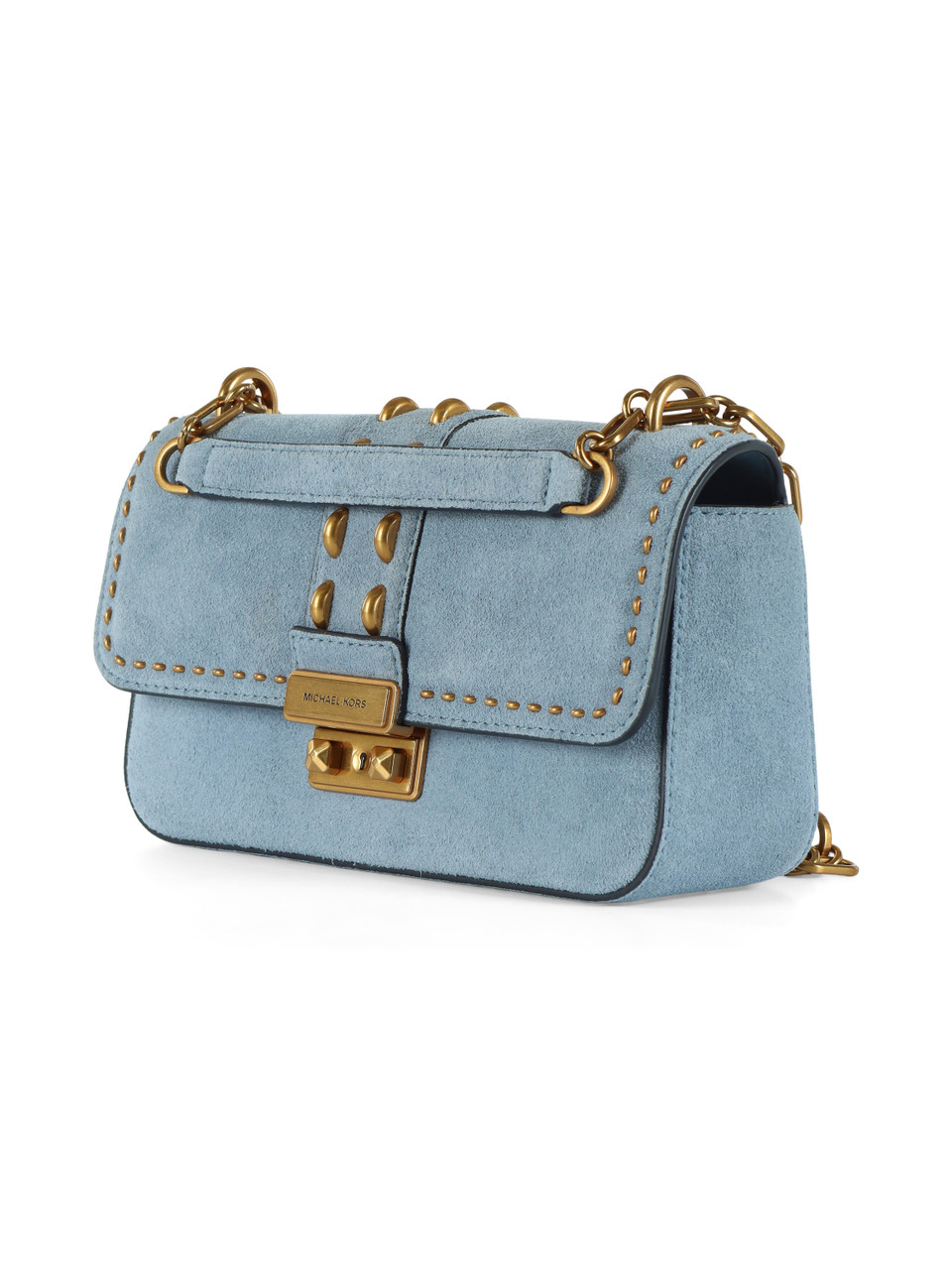 AZURBLAU | Schultertasche aus Wildleder TRIBECA Small