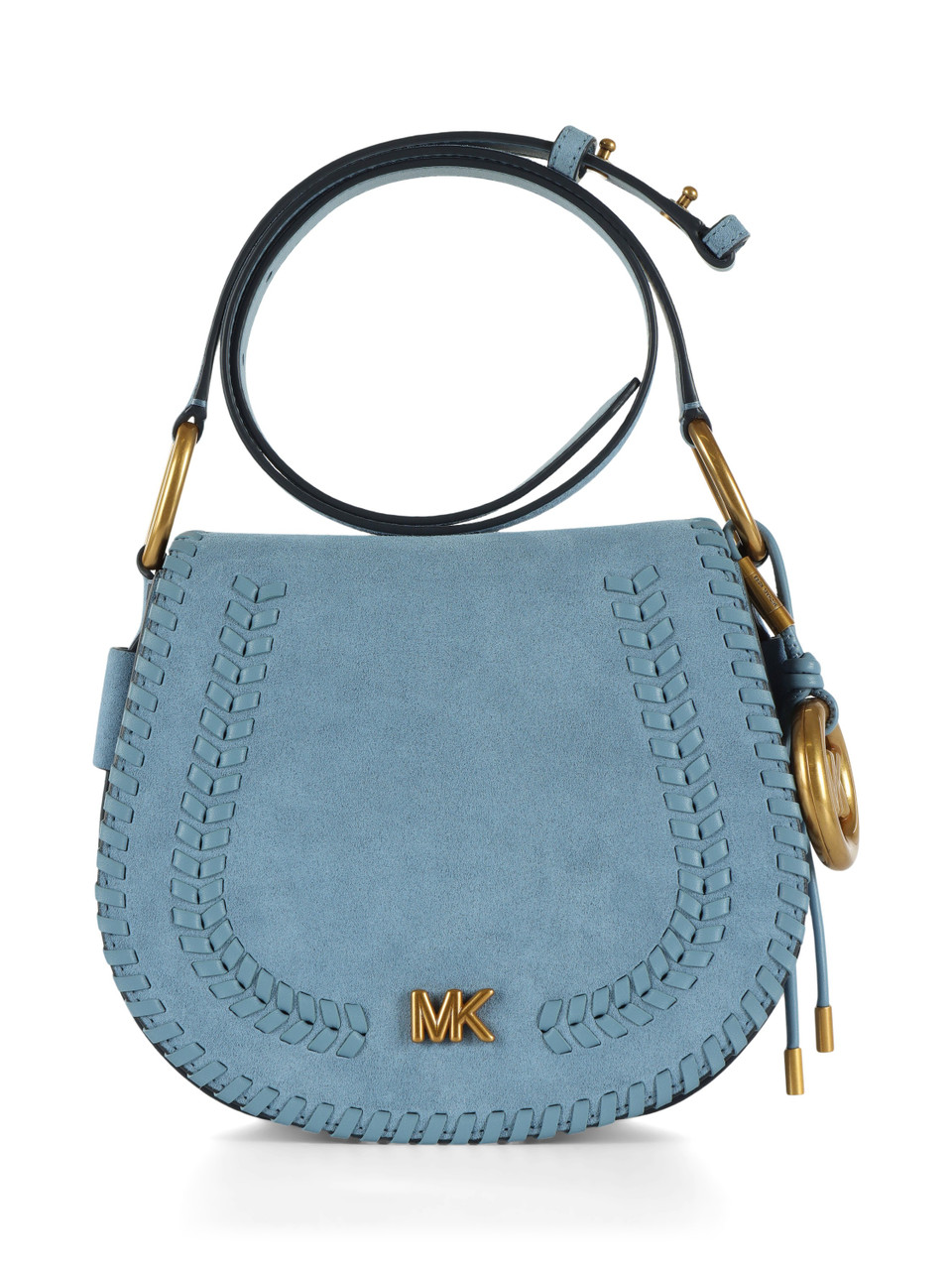 AZURBLAU | Satteltasche aus Wildleder JOSIE Medium