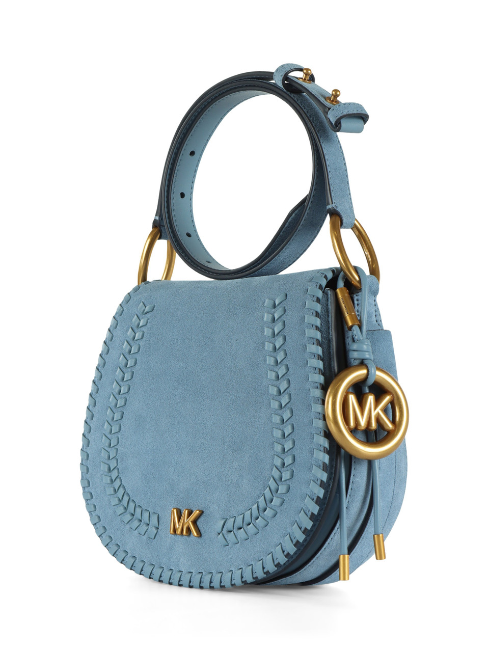 AZURBLAU | Satteltasche aus Wildleder JOSIE Medium
