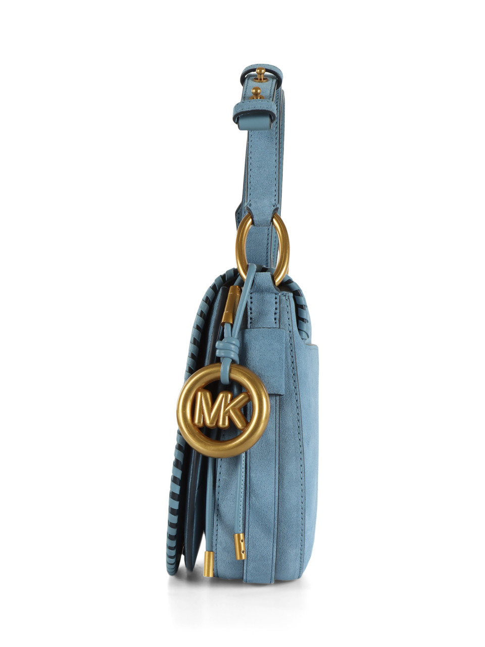 AZURBLAU | Satteltasche aus Wildleder JOSIE Medium