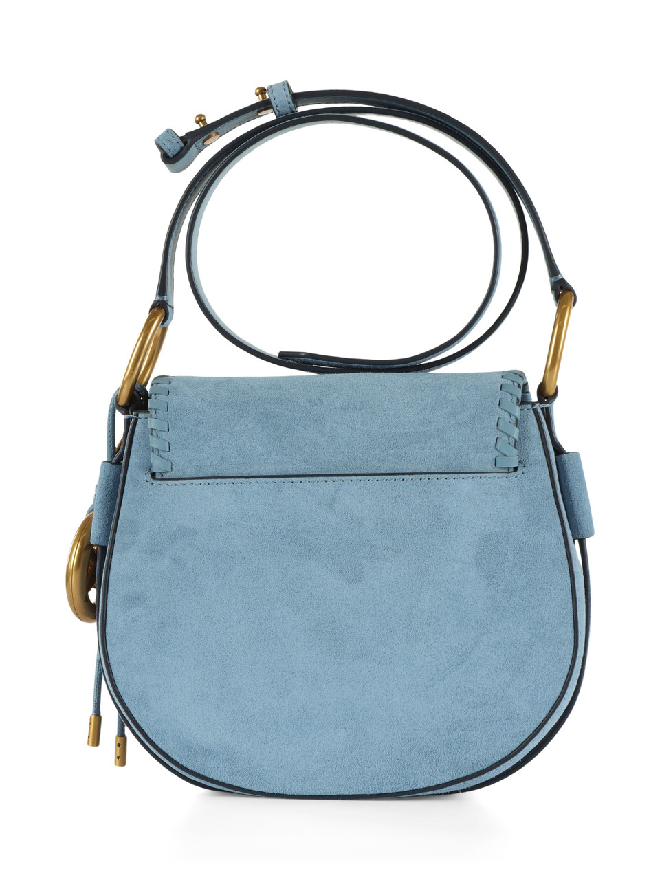 AZURBLAU | Satteltasche aus Wildleder JOSIE Medium
