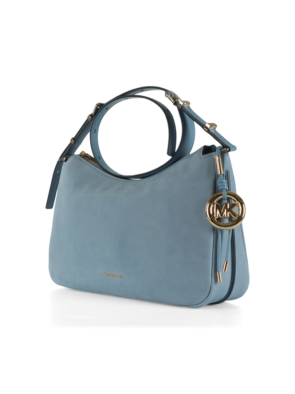 AZURBLAU | NOLITA Medium Schultertasche aus Nubukleder