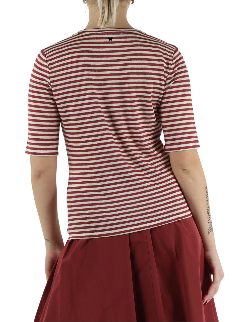 ROSSO SCURO | T-shirt in lino stretch OPZIONE