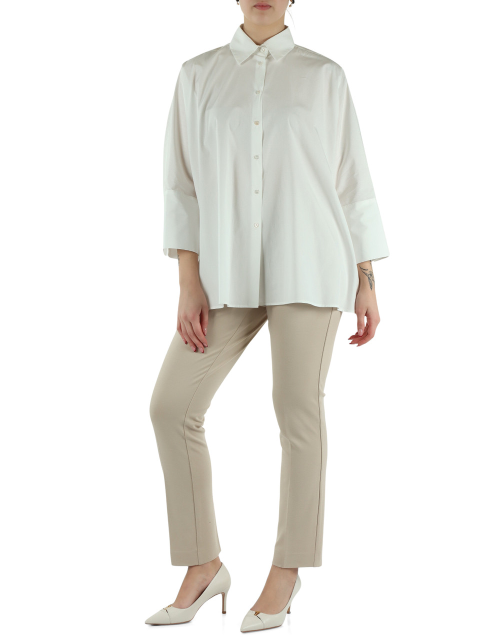 BIANCO | Camicia oversize in popeline HUDSON
