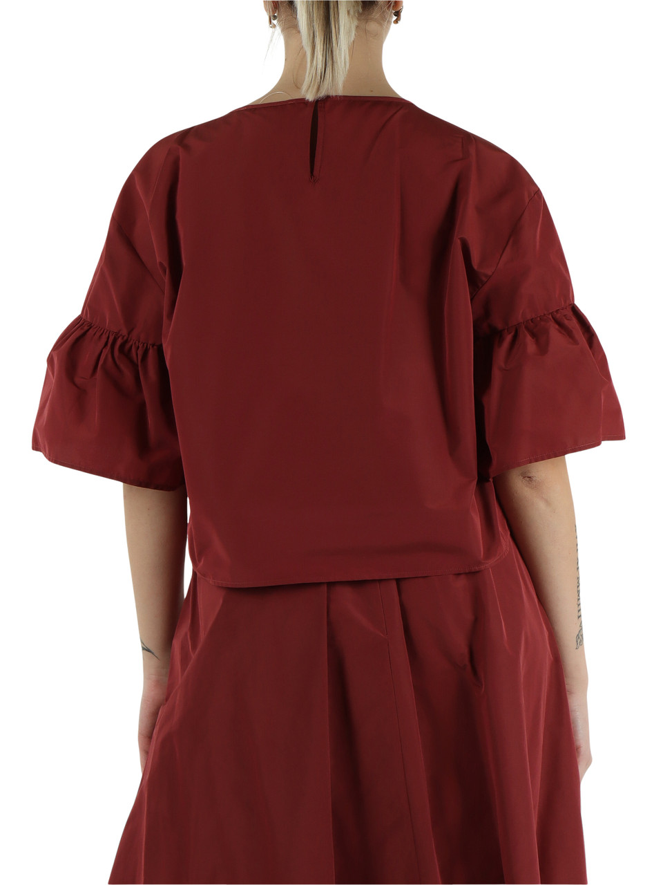 ROSSO SCURO | Blusa in taffetà di misto cotone BREAK