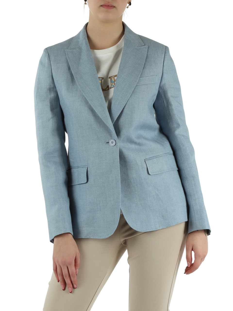 AZZURRO | Giacca in canvas di lino NALUT
