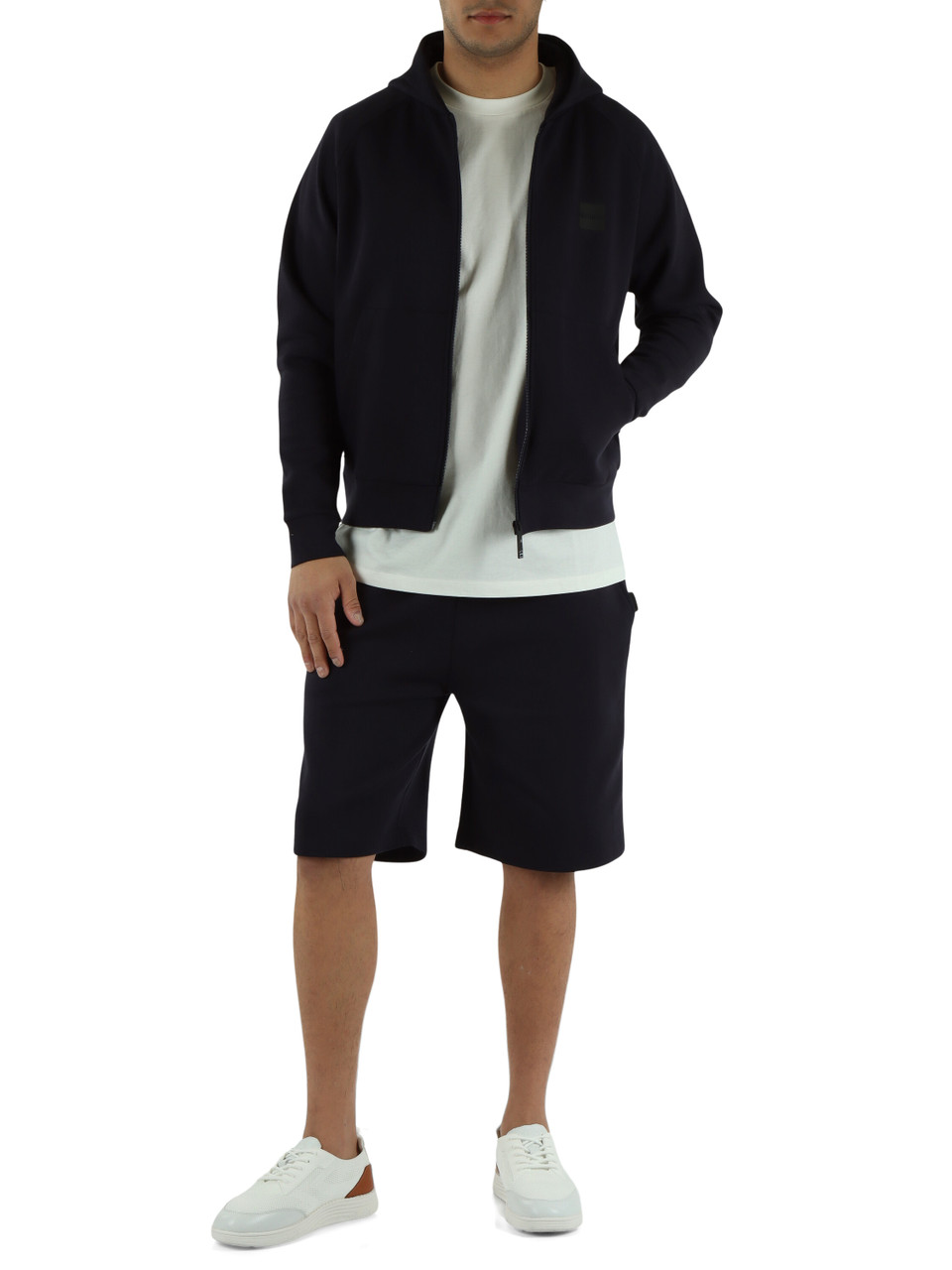 BLU SCURO | Felpa con cappuccio AURA in misto cotone