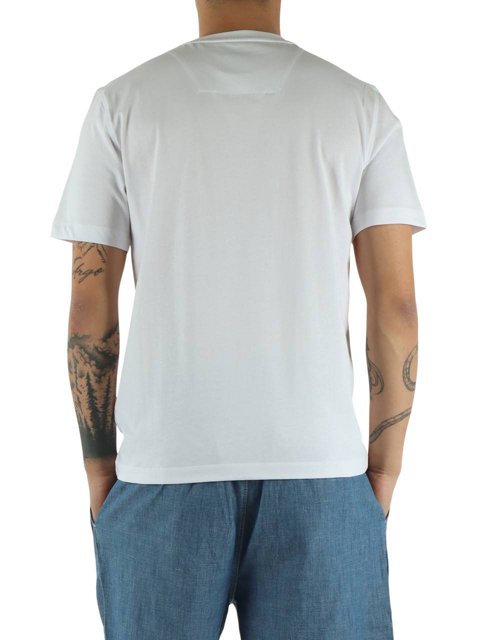 BIANCO | T-shirt in cotone con ricamo logo frontale