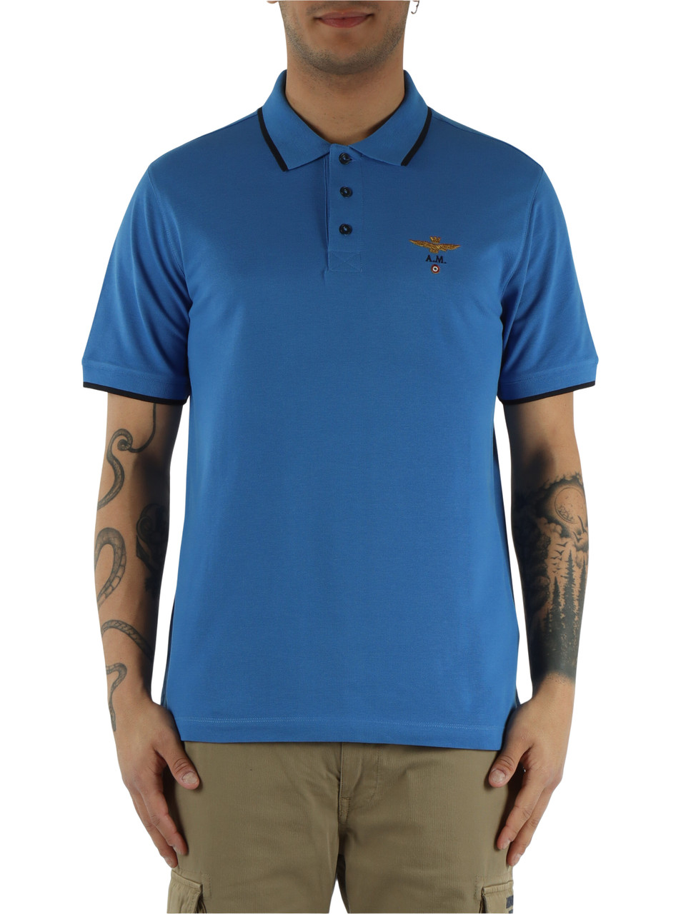 BLU CHIARO | Polo in cotone piquet regular fit