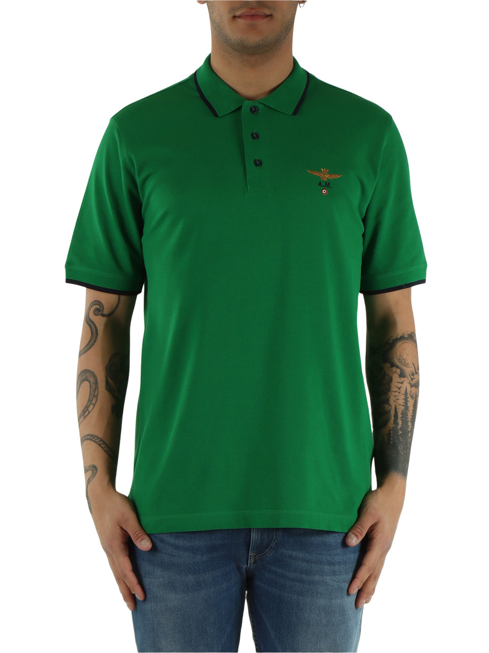 VERDE | Polo in cotone piquet regular fit