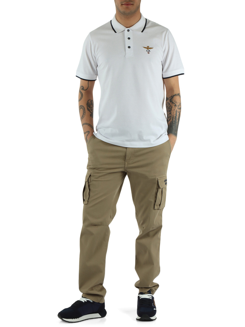 BIANCO | Polo in cotone piquet regular fit