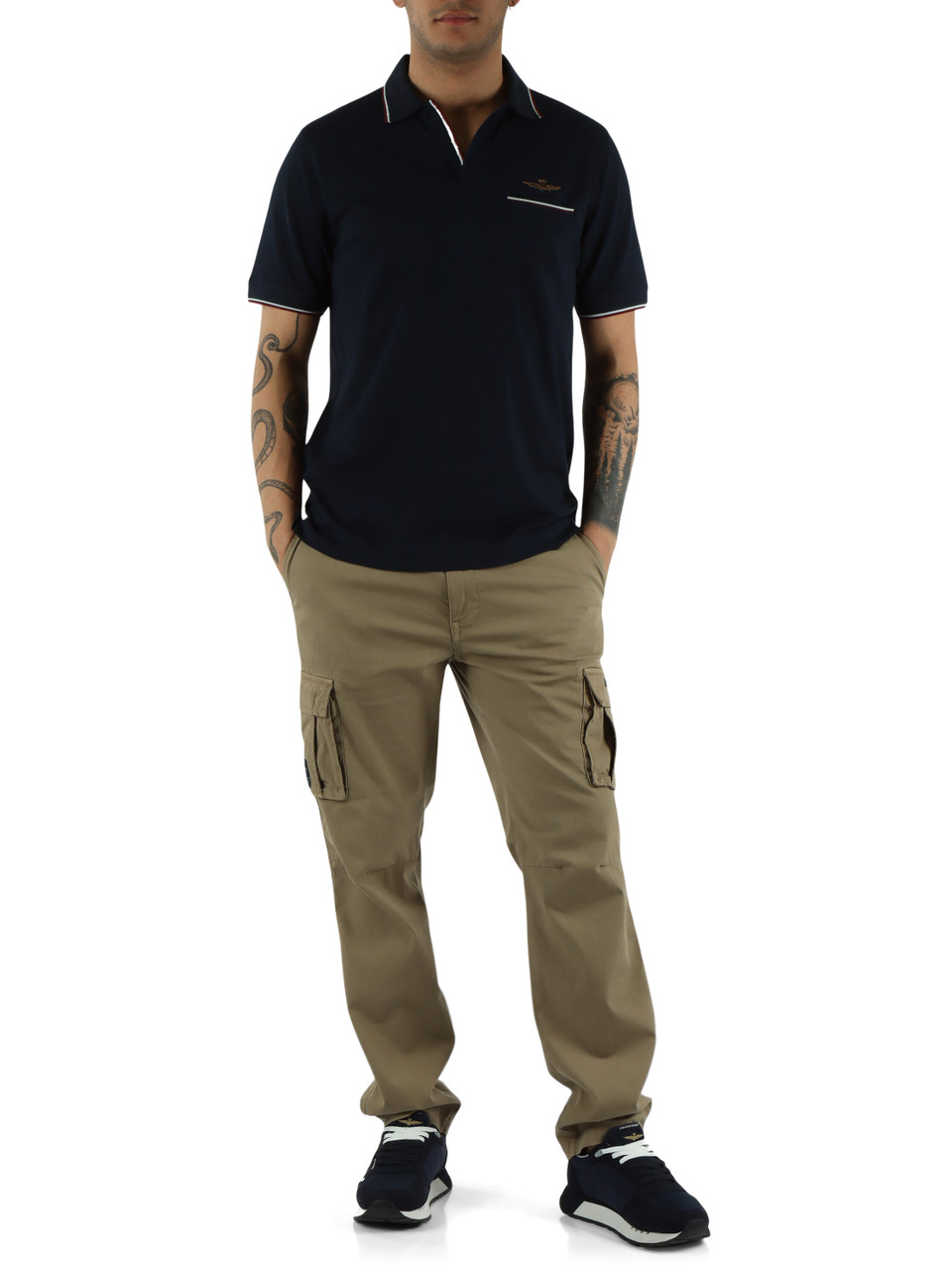 BLU SCURO | Polo derby regular fit in cotone