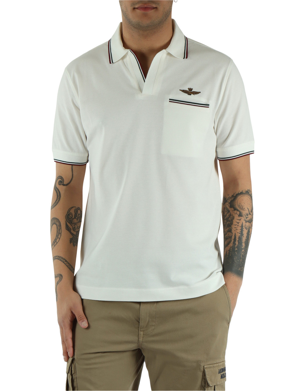 BIANCO | Polo derby regular fit in cotone