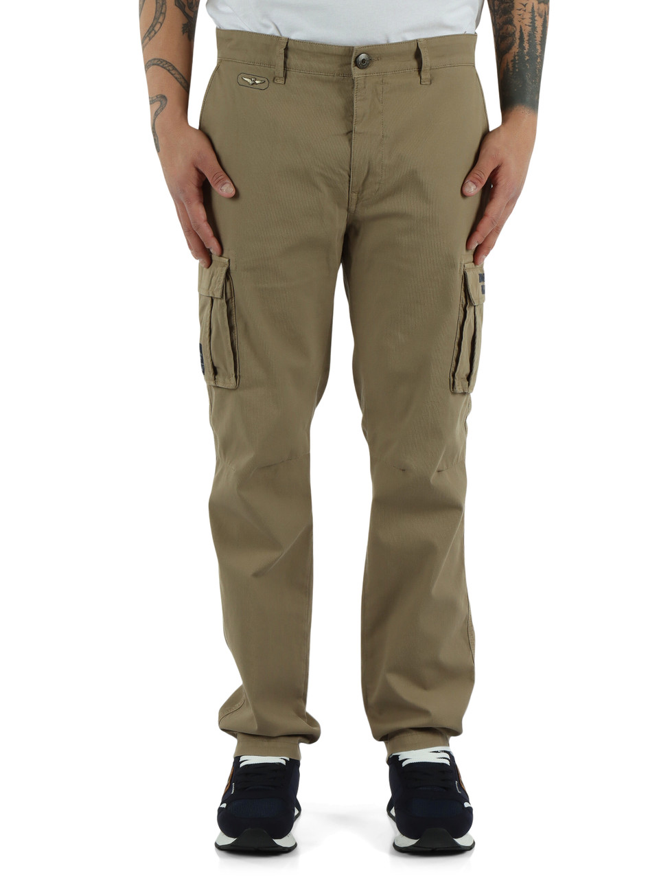 KAKI | Pantalone cargo in cotone stretch