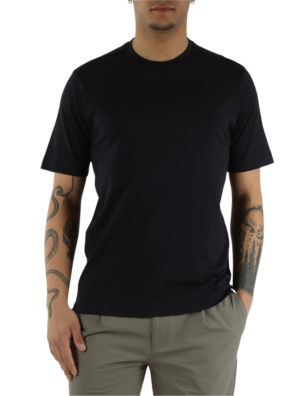 BLU SCURO | T-shirt girocollo in cotone Supima
