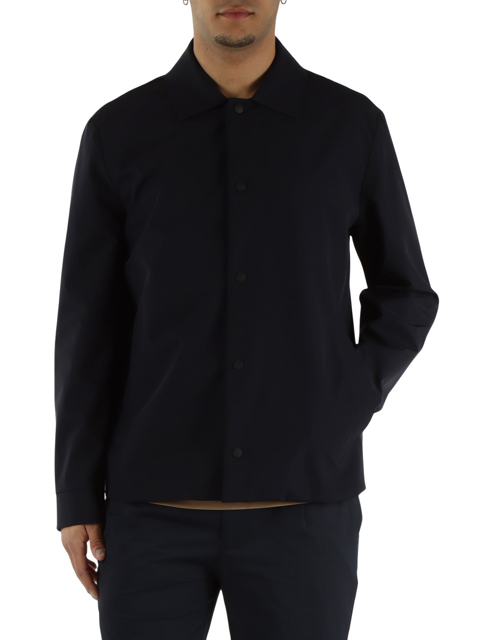 BLU SCURO | Overshirt in tessuto tecnico Second Skin