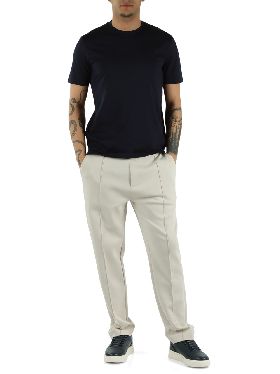 BLU SCURO | T-shirt in cotone Supima gasato mercerizzato HE1410007