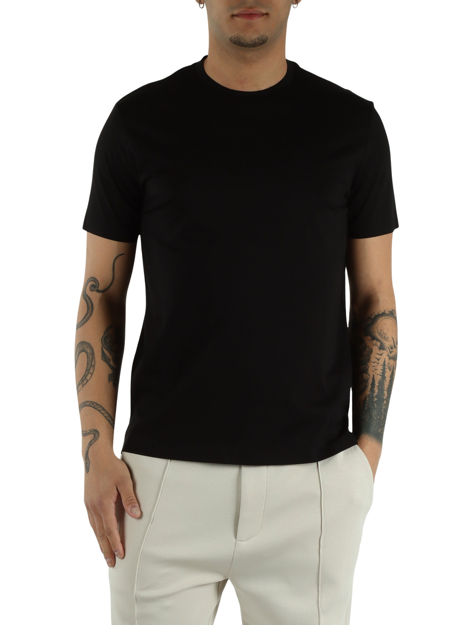 NERO | T-shirt in cotone Supima gasato mercerizzato HE1410007