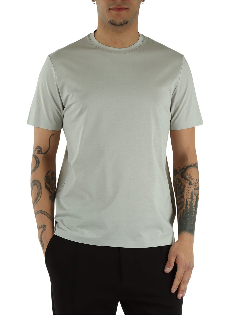 GRIGIO CHIARO | T-shirt in cotone Supima gasato mercerizzato HE1410007
