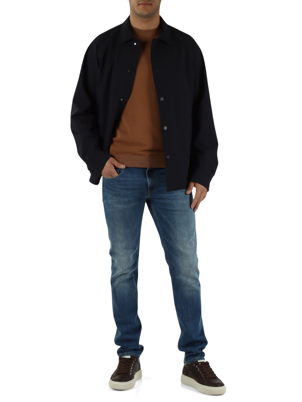 BLU SCURO | Overshirt ALDER in tessuto tecnico bi-stretch