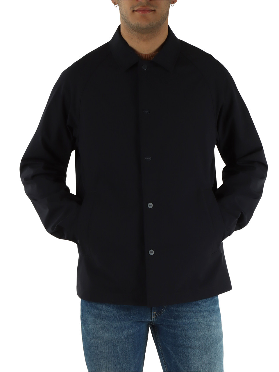 BLU SCURO | Overshirt ALDER in tessuto tecnico bi-stretch