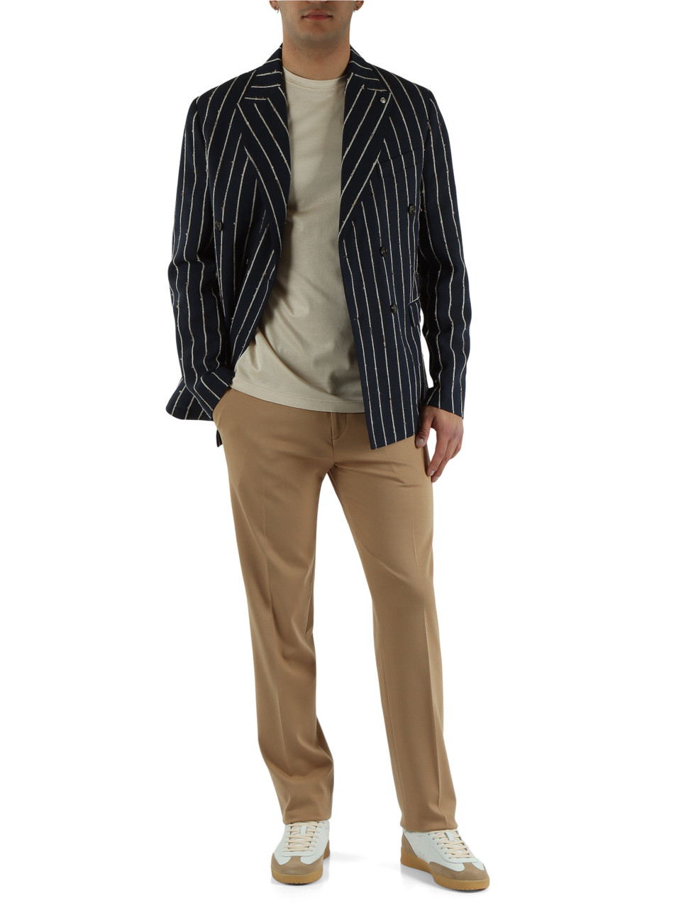 BLU SCURO | Giacca doppiopetto BONGO in misto viscosa