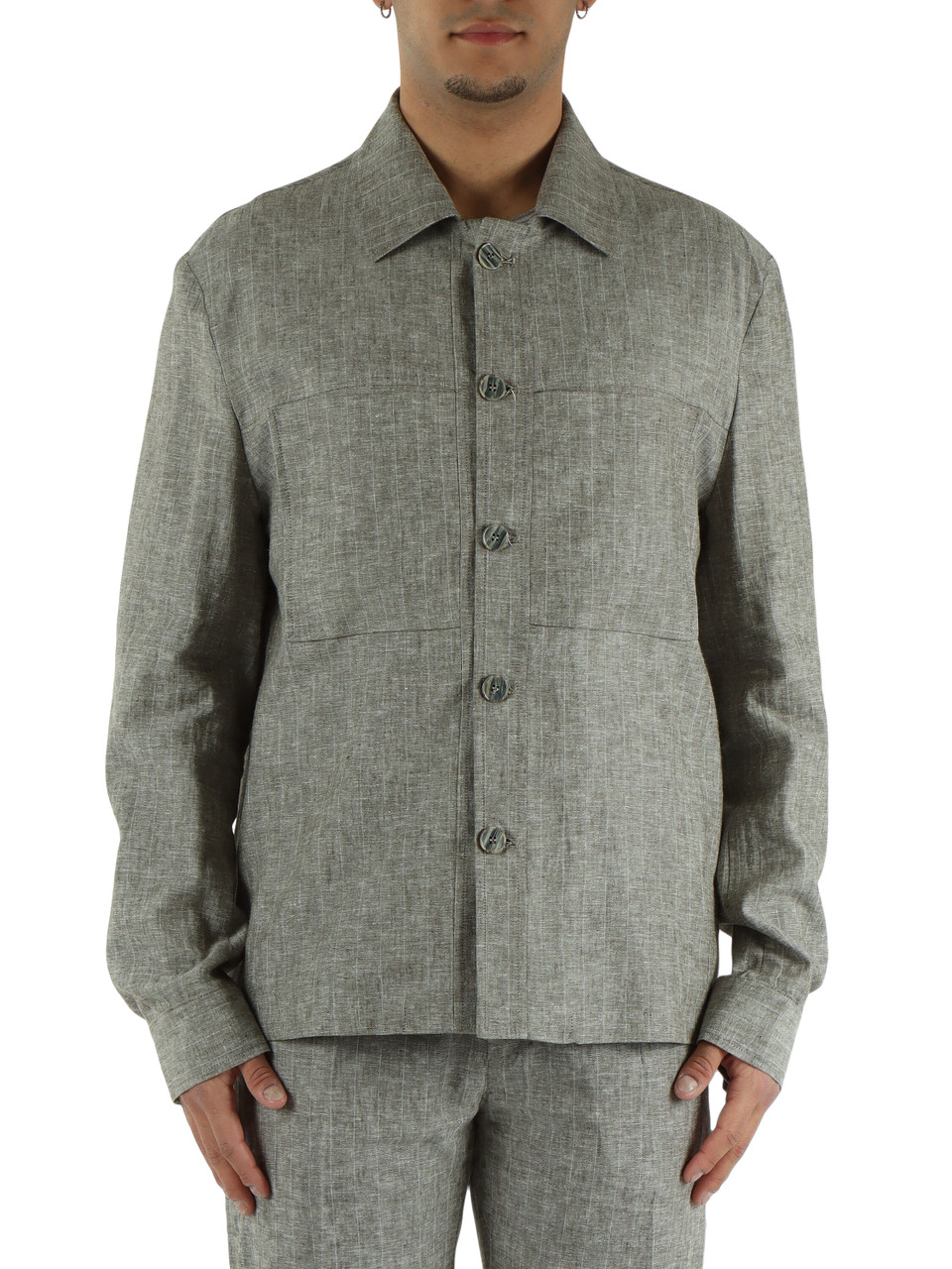 GRIGIO | Overshirt BOA in lino e viscosa